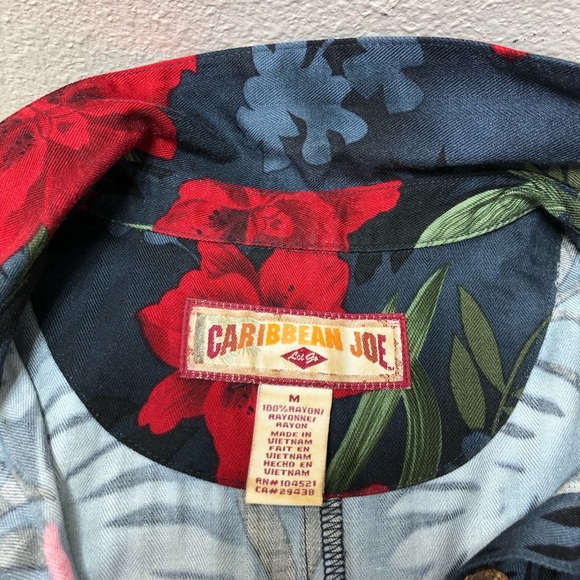 Caribbean Joe Rayon Collar Sleeveless 1/4 Buttoned Hawaiian Floral Maxi Dress M - Picture 15 of 16